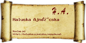 Haluska Ajnácska névjegykártya